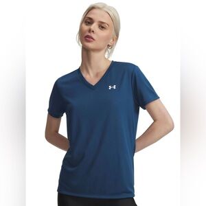 Under Armour Women's Short-Sleeve V-Neck Tee in Navy Blue
